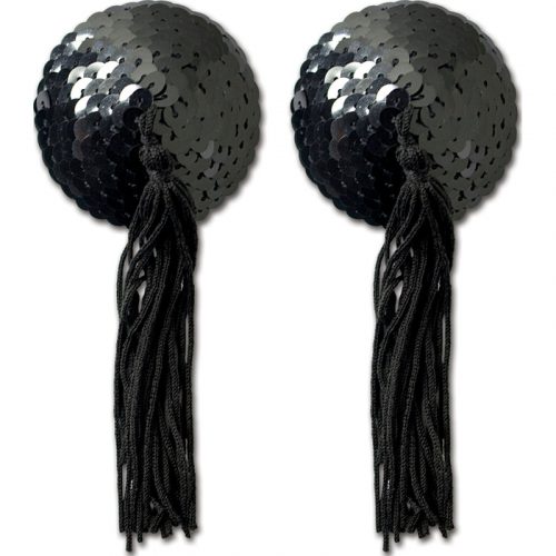 Black Sequin w Black Tassel Pastie